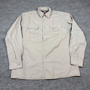 Scotch Soda Shirt Men's M Long Sleeve Button Up Shirt Khaki Utility Pockets